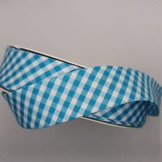 Bias Binding Check Blue &amp; White $2.50 per mt