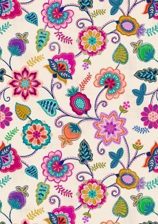 Sambramha Floral on Cream $36 per mt