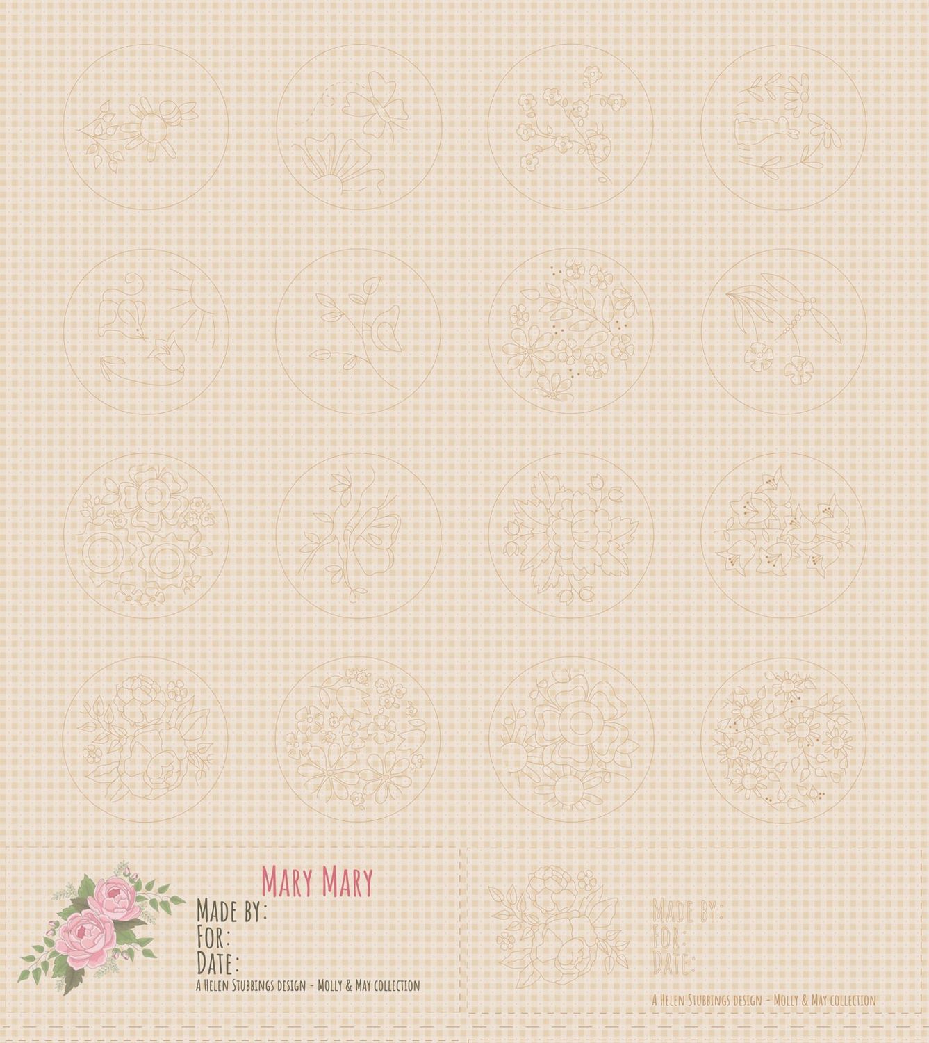 Molly &amp; May Stitchery panel $8 each