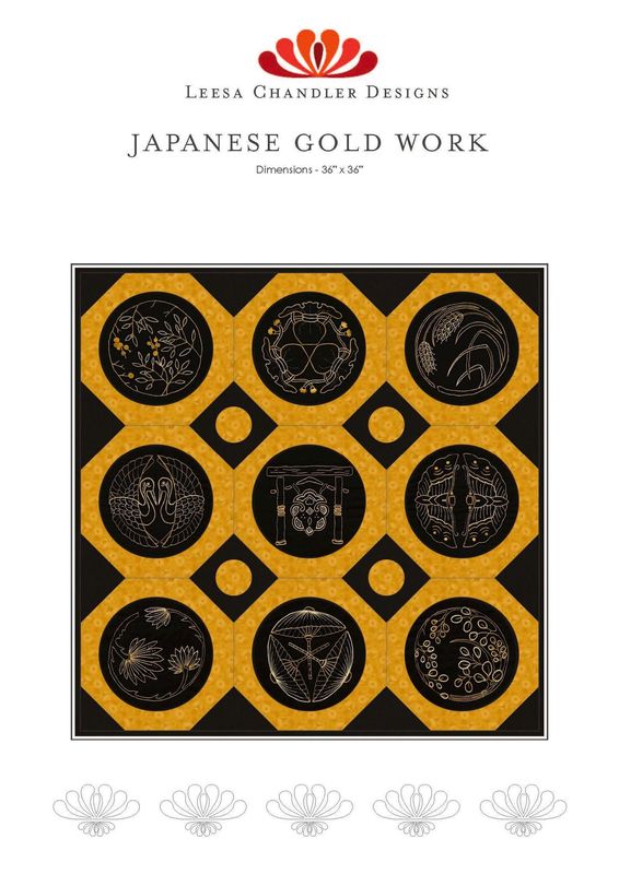 Japanese Gold Work Quilt Pattern $33