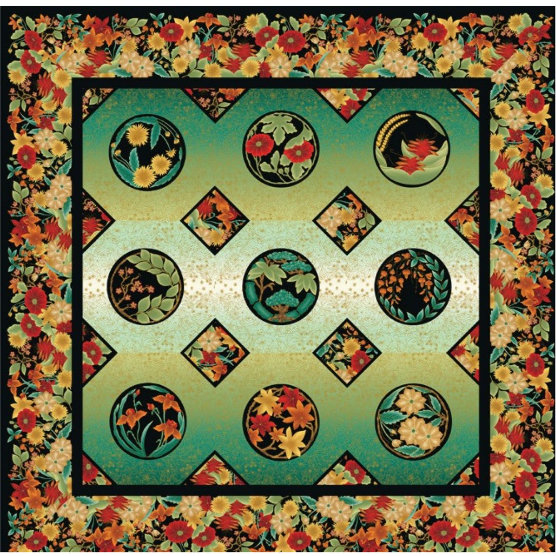 Yomu Flower Garden Quilt pattern $20