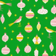 Merry Happy Ornaments Green $28 per mt