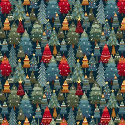 Nordic Holiday Village Trees multi $36 per mt