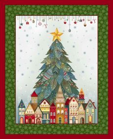 Nordic Holiday village tree panel $35.95