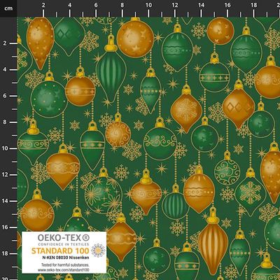 Snow Crystals Baubles Gold Green $32 per mt