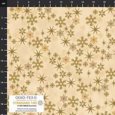 Snow Crystals Stars Gold Cream $32 per mt