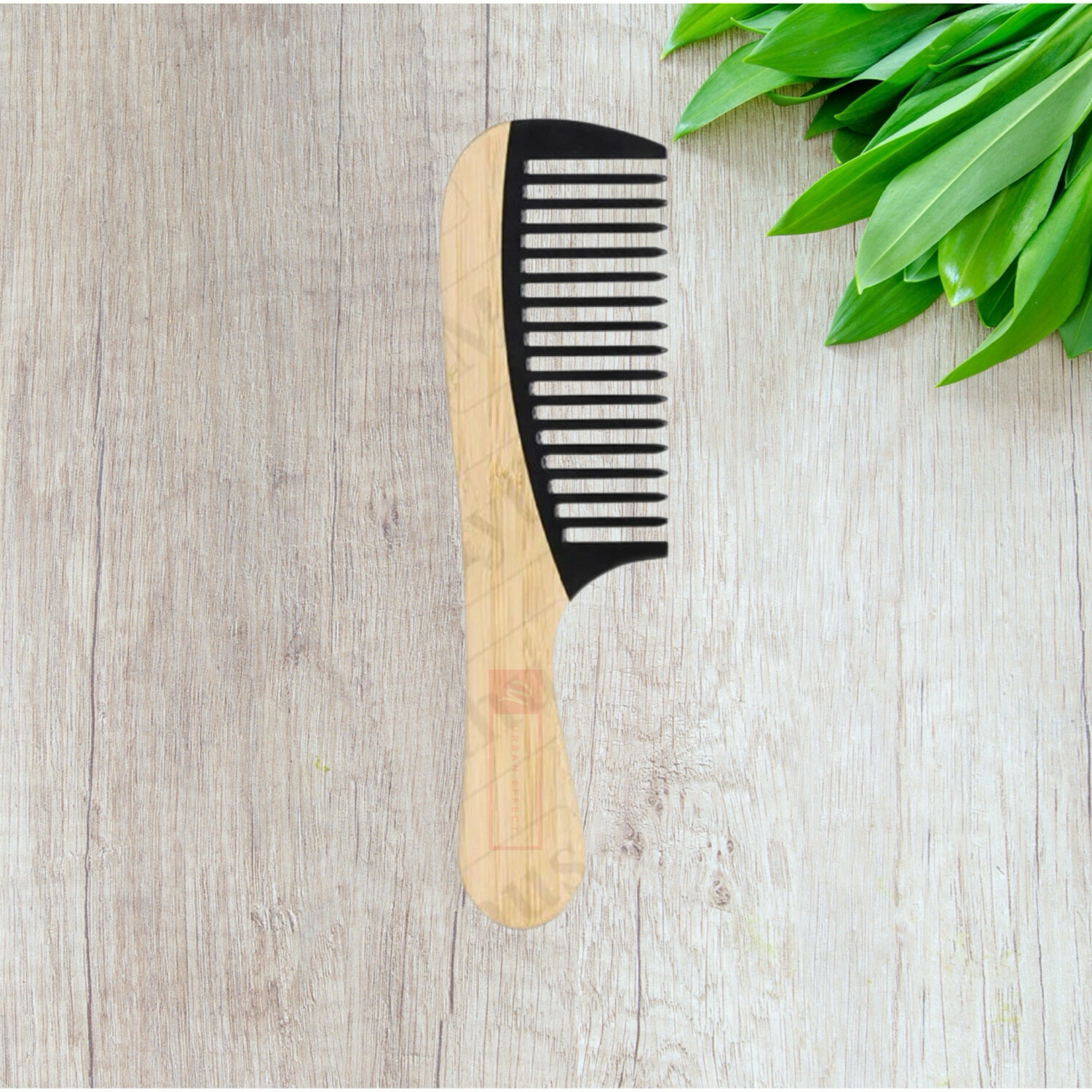 Wide Tooth Comb w/ Handle- Bamboo & Bakelite