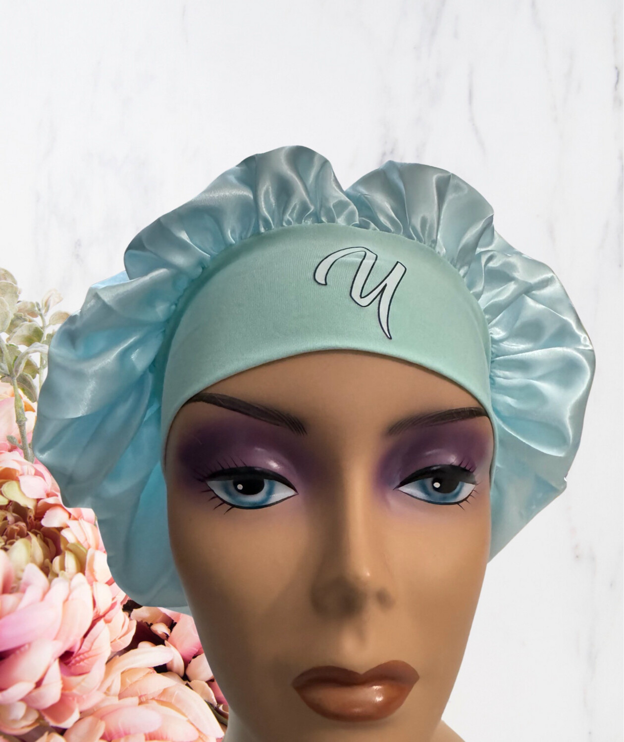 Powder Blue Silky Bonnet