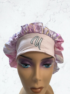 Pink Marble Custom Reversible Silky Bonnet