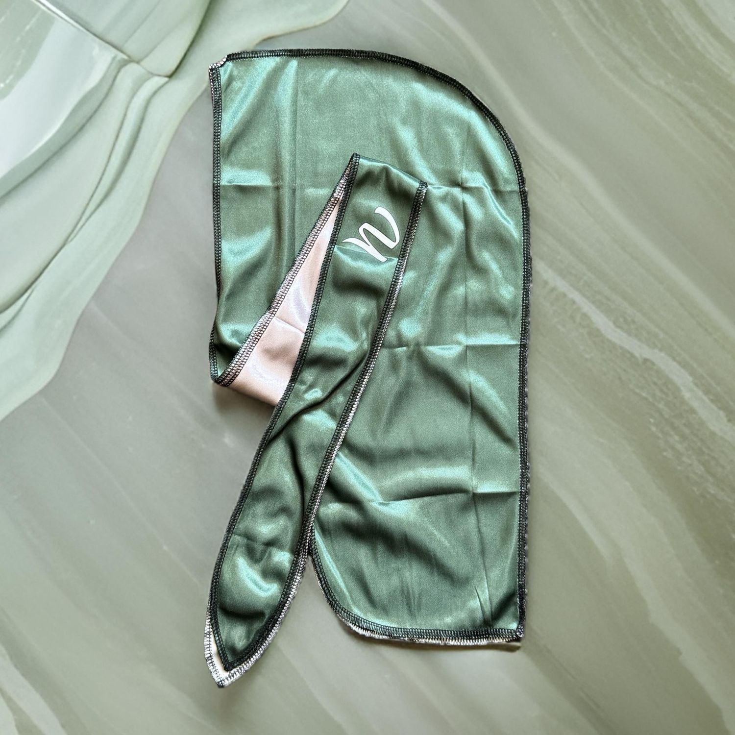 Olive and Beige Two- Way Durag