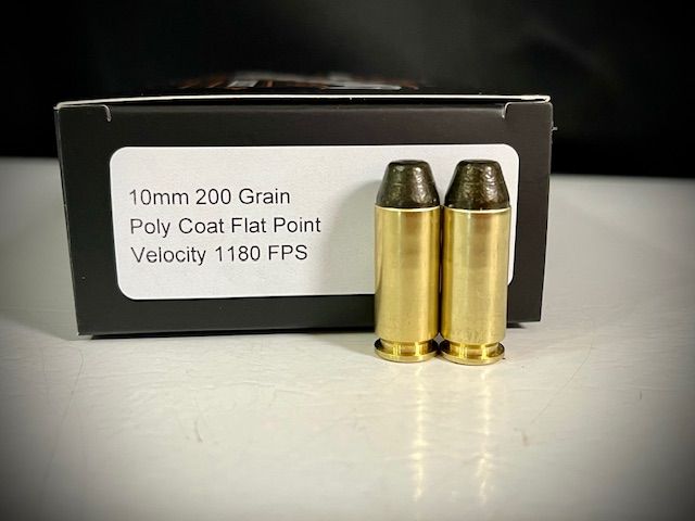 10MM 200 Grain Poly Coat Hardcast Flat Point (100 RND)