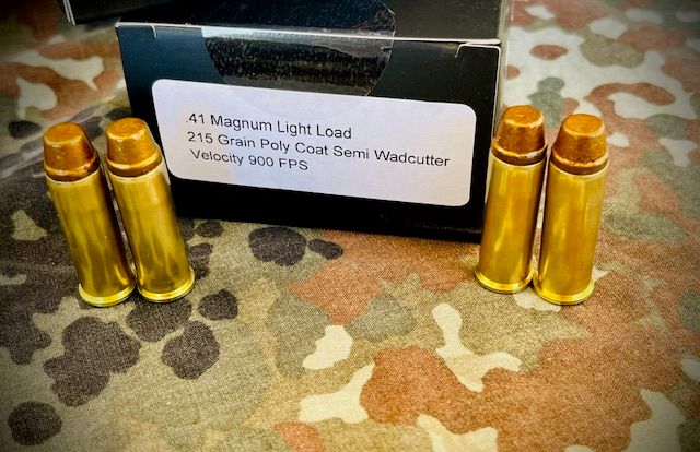 .41 Magnum Light Load 215 Grain Poly Coat Semi Wadcutter. Velocity 900 FPS. (100 RND)