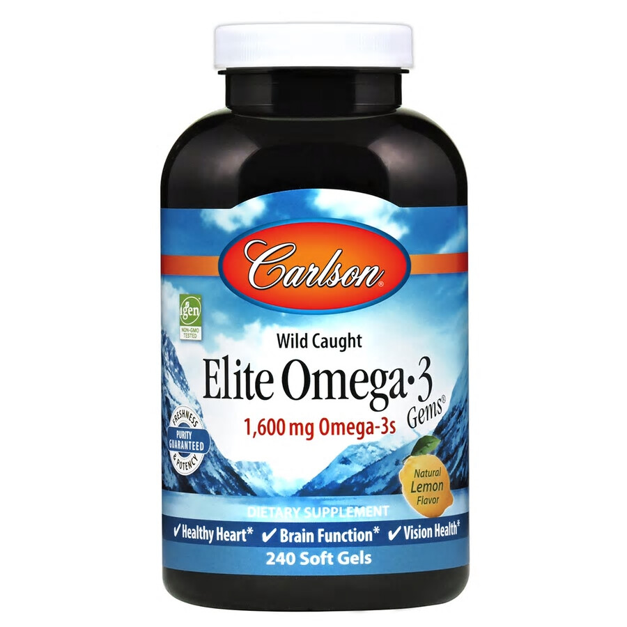Carlson Elite Omega-3 Gems Fish Oil 240 Softgels