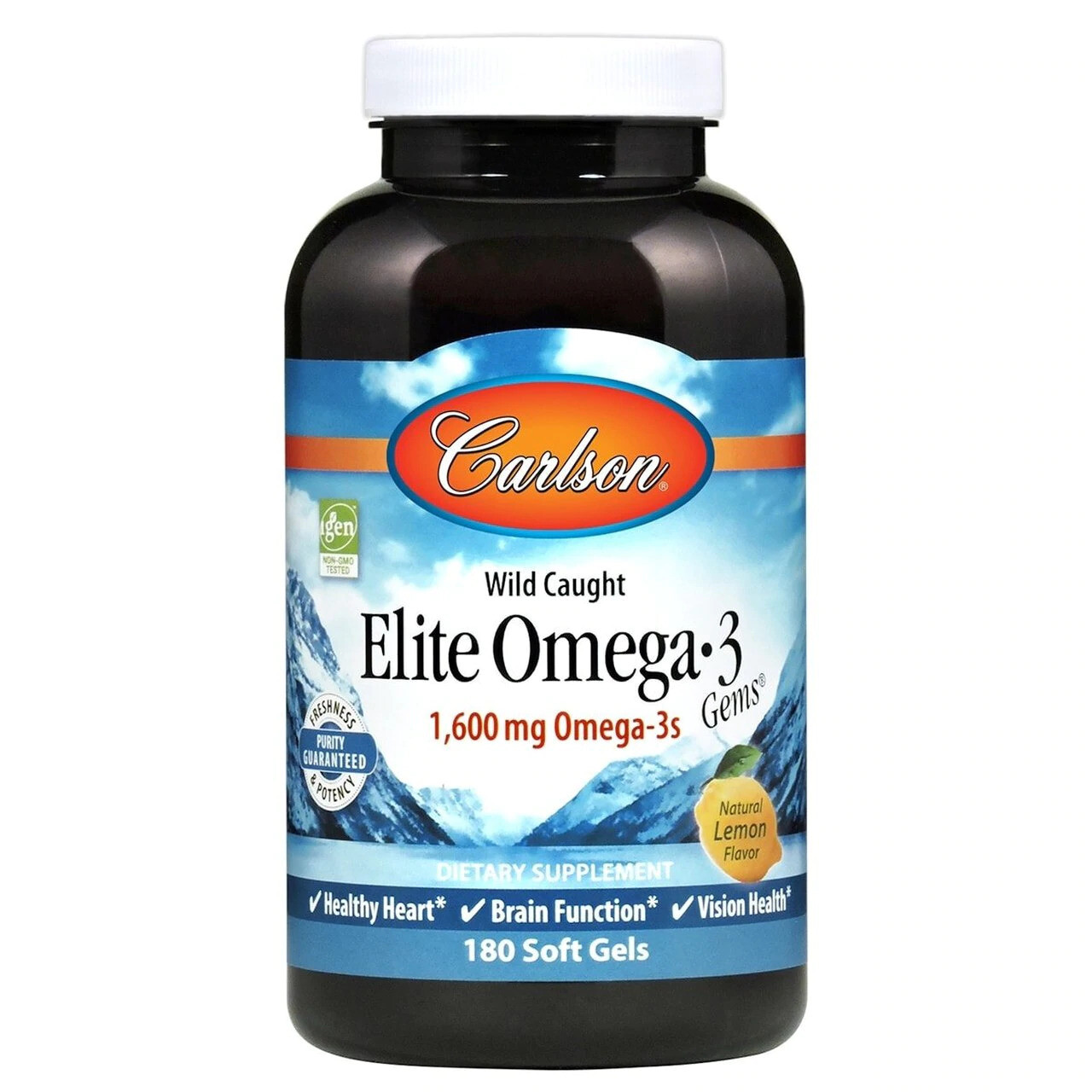 Carlson Elite Omega-3 Gems Fish Oil 180 Softgels