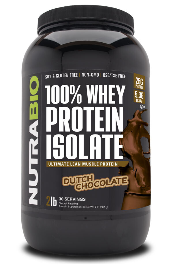 NutraBio Whey Protein Isolate 2 lb