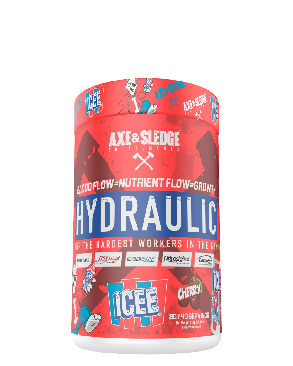 Axe and Sledge Hydraulic Pre-Pump, Size: 20/40 Servings, Flavor: ICEE Cherry