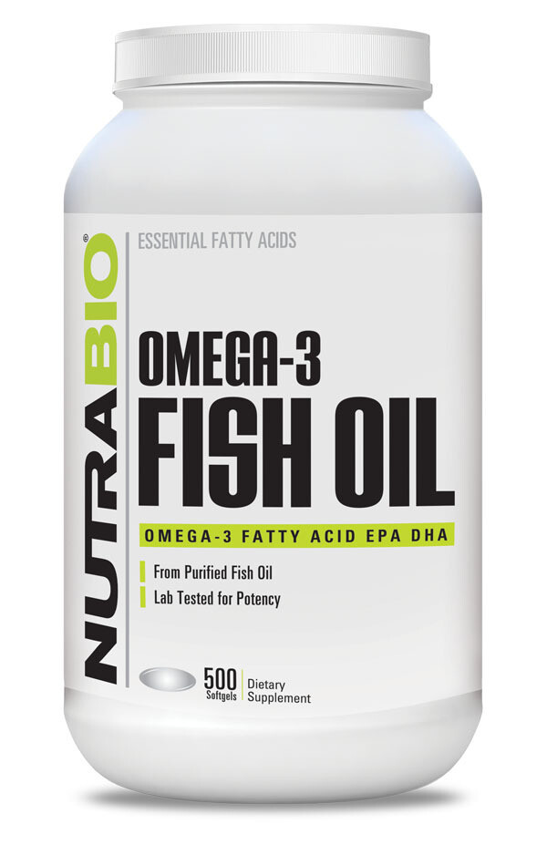NutraBio Omega-3 Fish Oil 500 Softgels