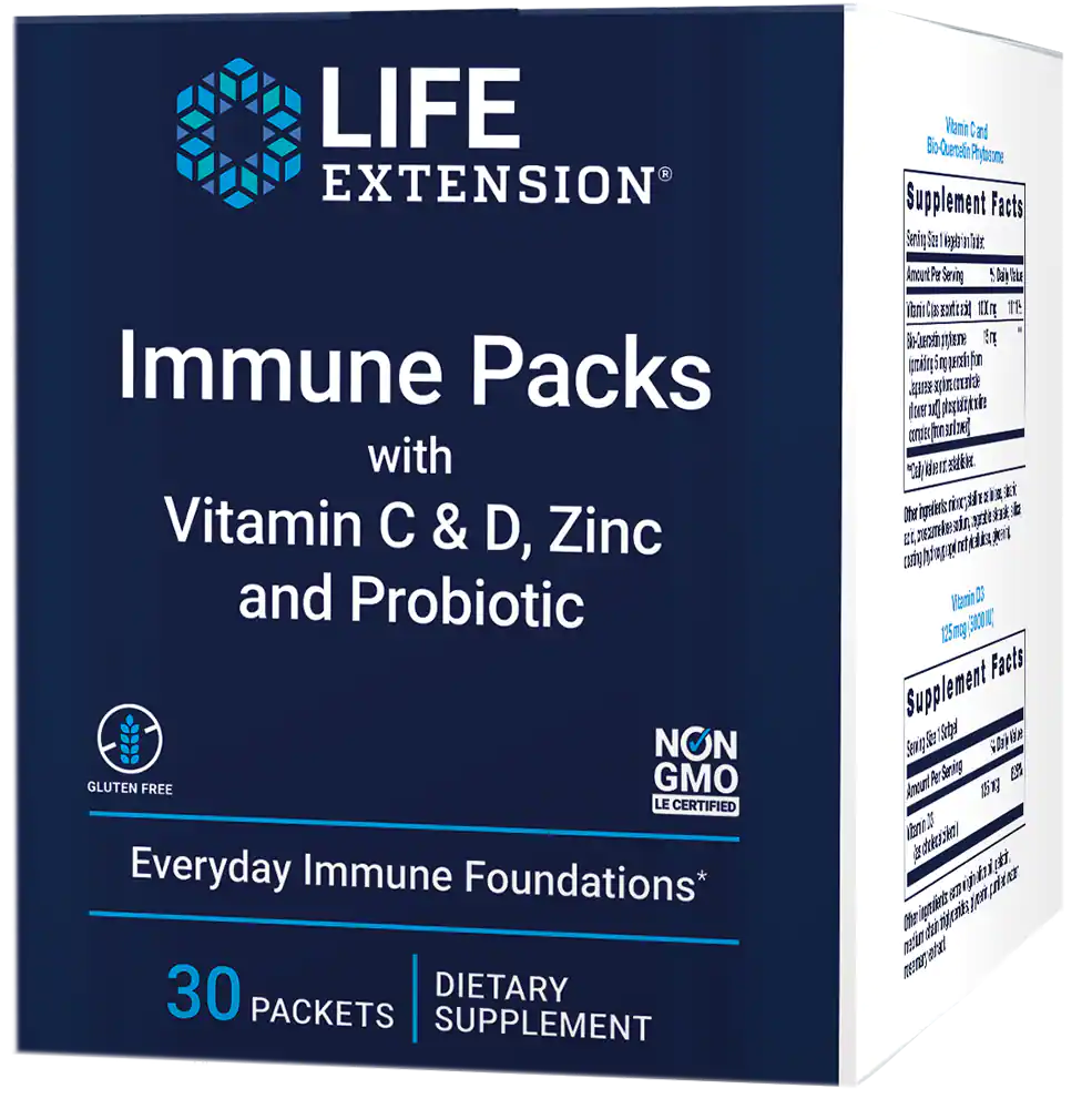 Life Extension Immune Packs with Vitamin C & D, Zinc and Probiotic