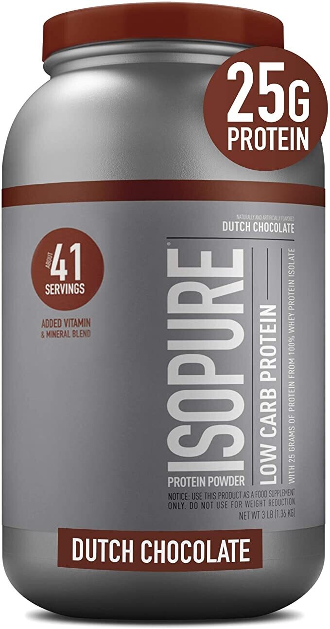 Isopure Zero/Low Carb Protein, Size: 3 lb, Flavor: Dutch Chocolate (Low Carb)