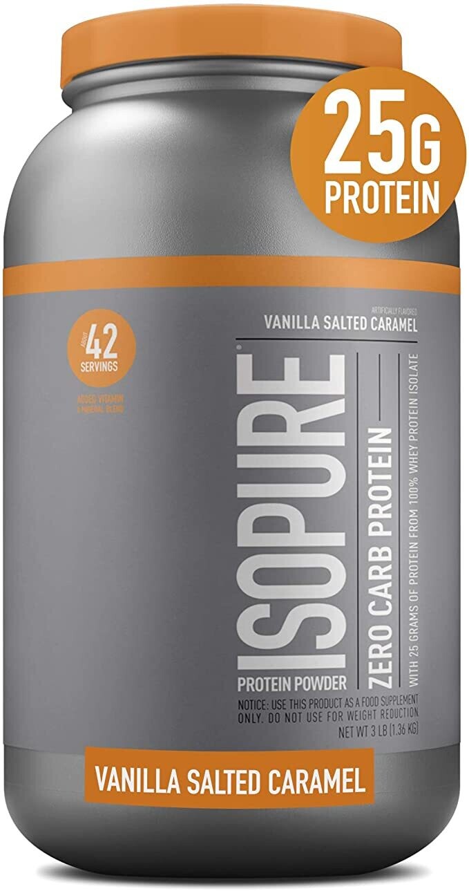 Isopure Zero/Low Carb Protein, Size: 3 lb, Flavor: Vanilla Salted Caramel