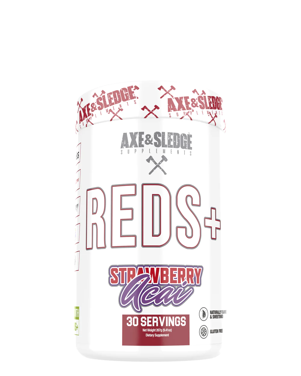 Axe and Sledge Reds+, Size: 30 Servings, Flavor: Strawberry Acai
