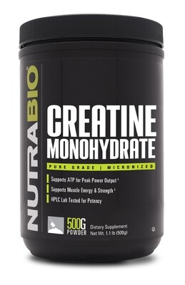 NutraBio Creatine Monohydrate 500 Grams