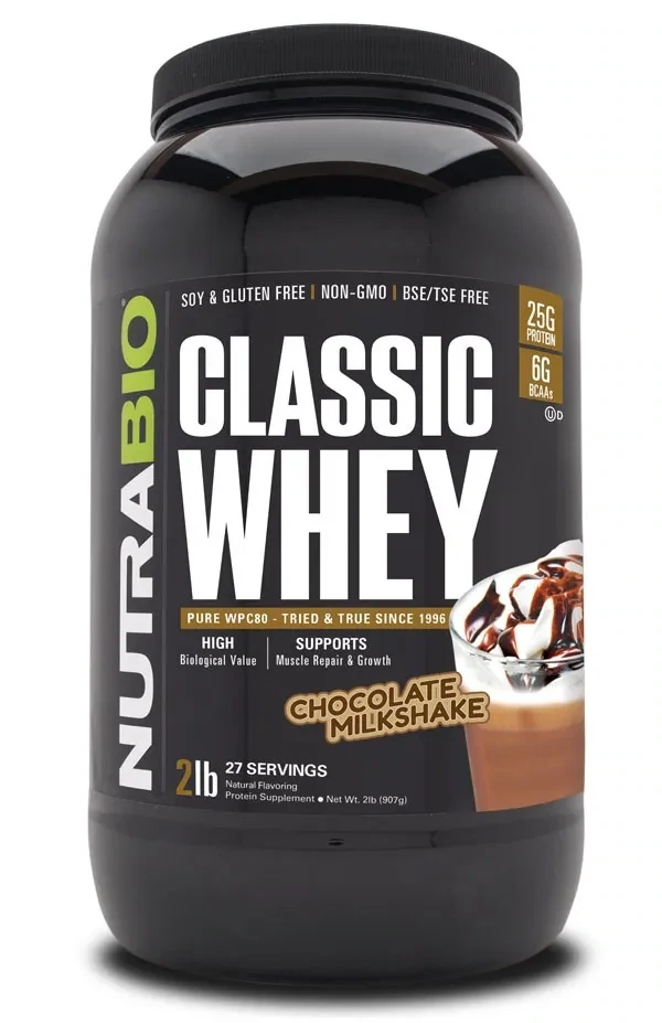 NutraBio Classic Whey Protein (WPC80) 2 lb