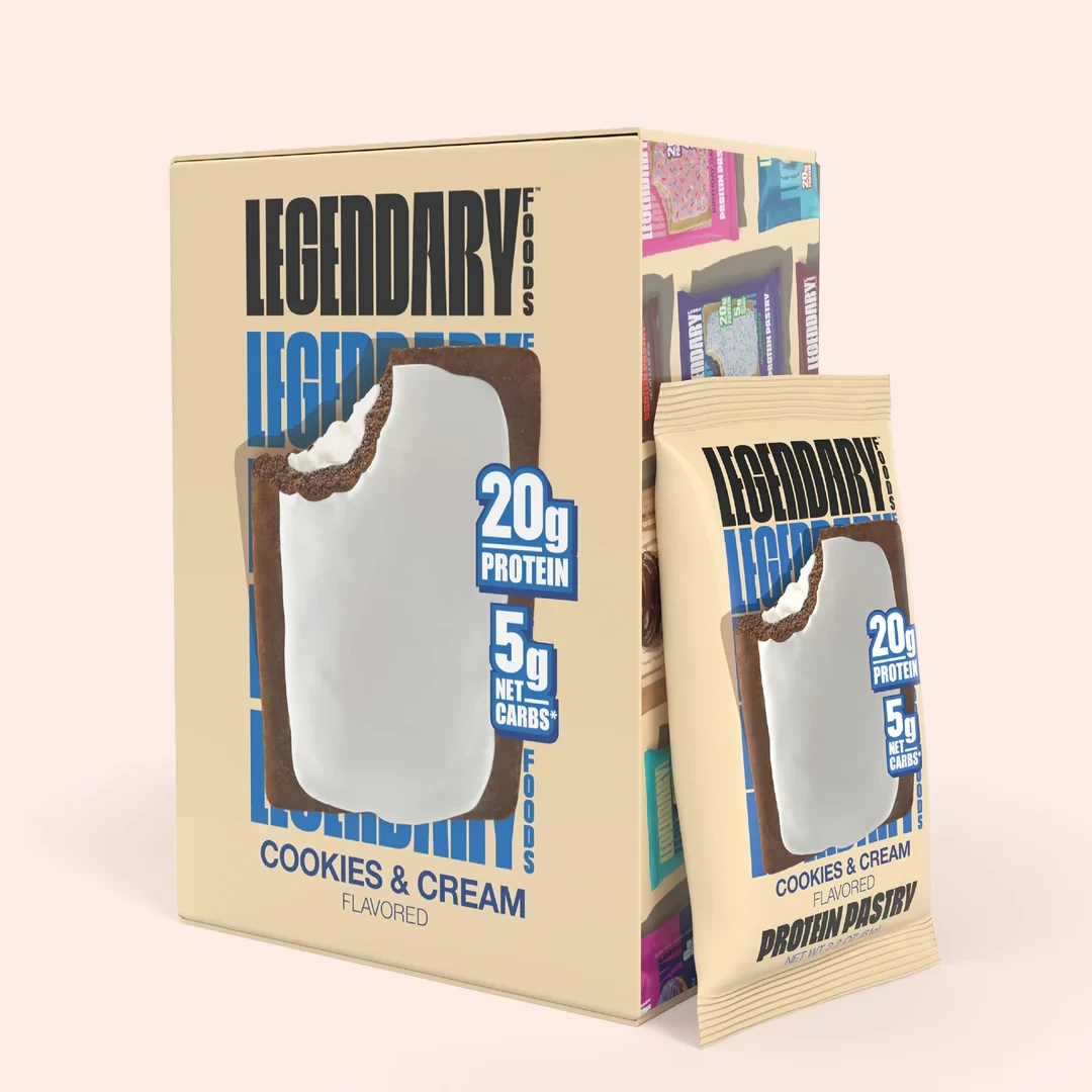 Legendary Foods Cake Style Tasty Pastry, Size: 10 Pastries, Flavor: Cookies &amp; Cream