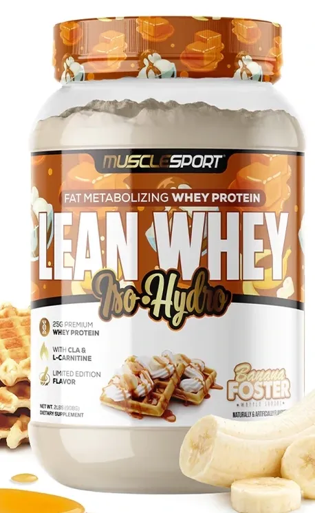 Musclesport Lean Whey, Size: 2 lb, Flavor: Banana Foster Waffle Sundae