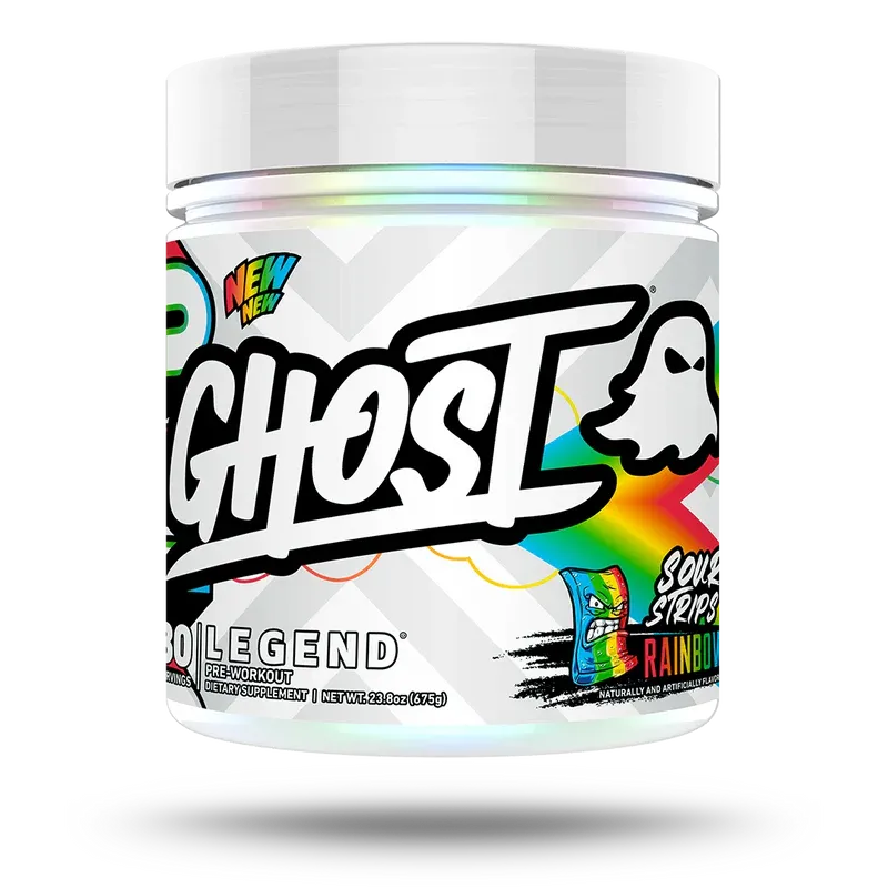 Ghost Legend V4, Size: 30 Servings, Flavor: Sour Strips Rainbow Candy