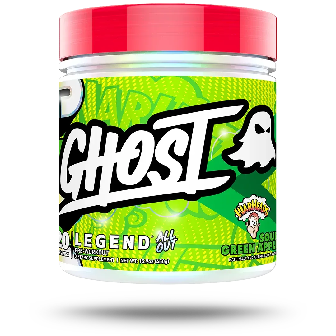 Ghost Legend All Out V2, Size: 20 Servings, Flavor: Warheads Sour Green Apple