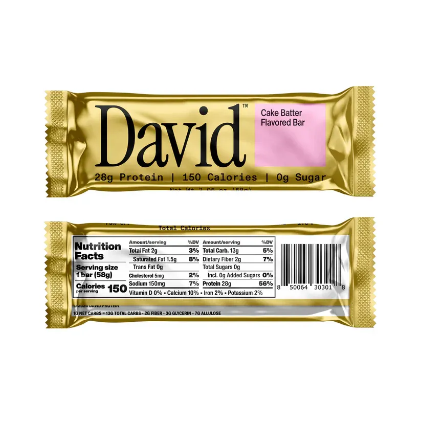 David High Protein Bars, Size: 1 Bar, Flavor: Cake Batter