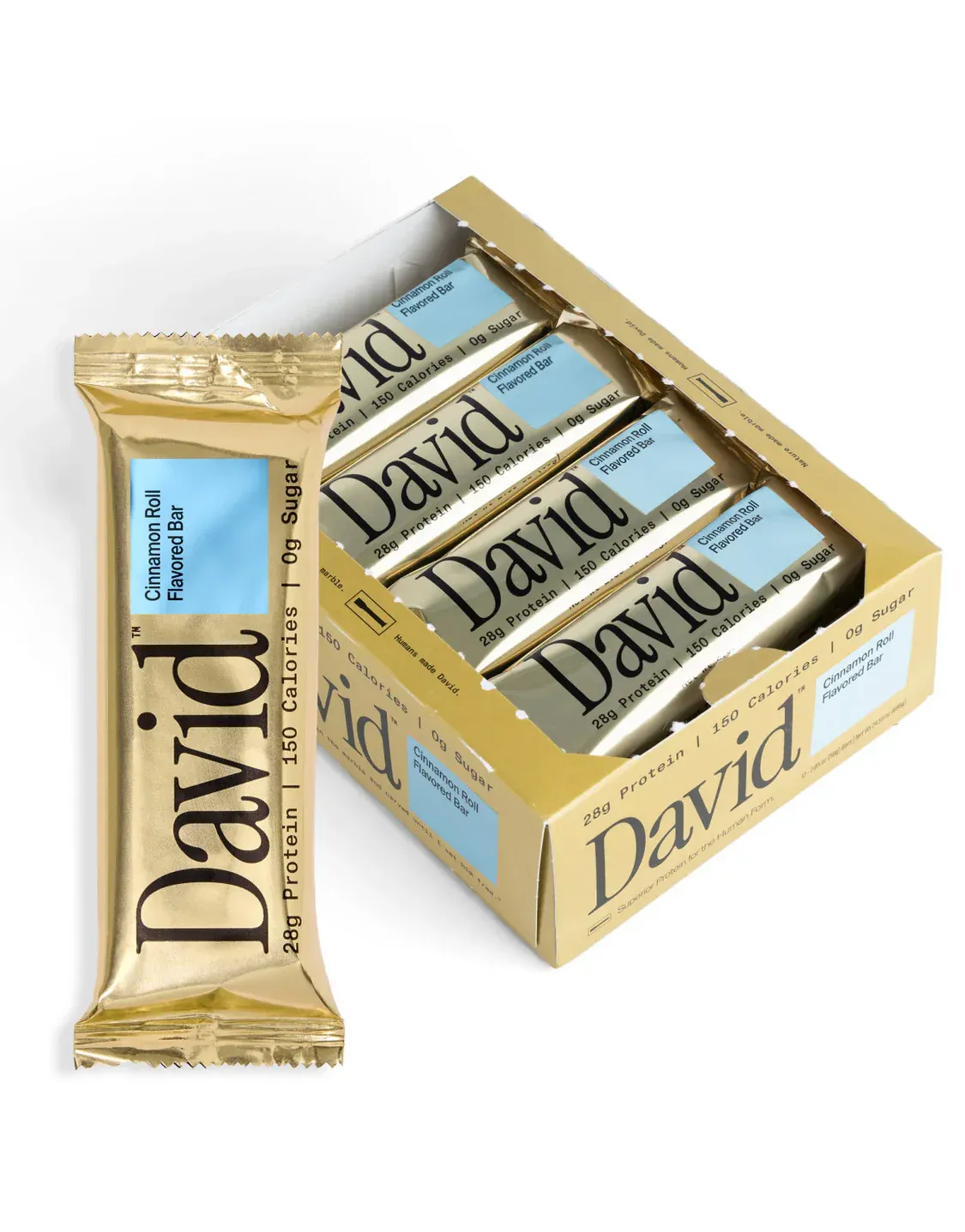 David High Protein Bars, Size: 12 Bars, Flavor: Cinnamon Roll