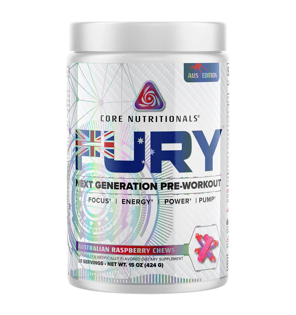 Core Nutritionals Fury Australian, Size: 20 Servings, Flavor: Australian Raspberry Chews