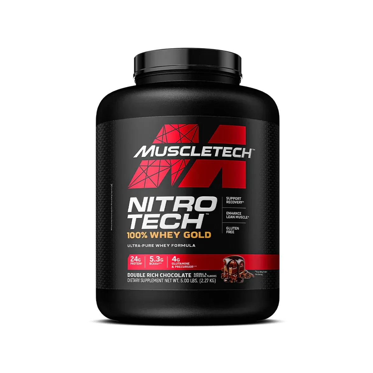 MuscleTech Nitro Tech 100% Whey Gold, Size: 5 lb, Flavor: Double Rich Chocolate