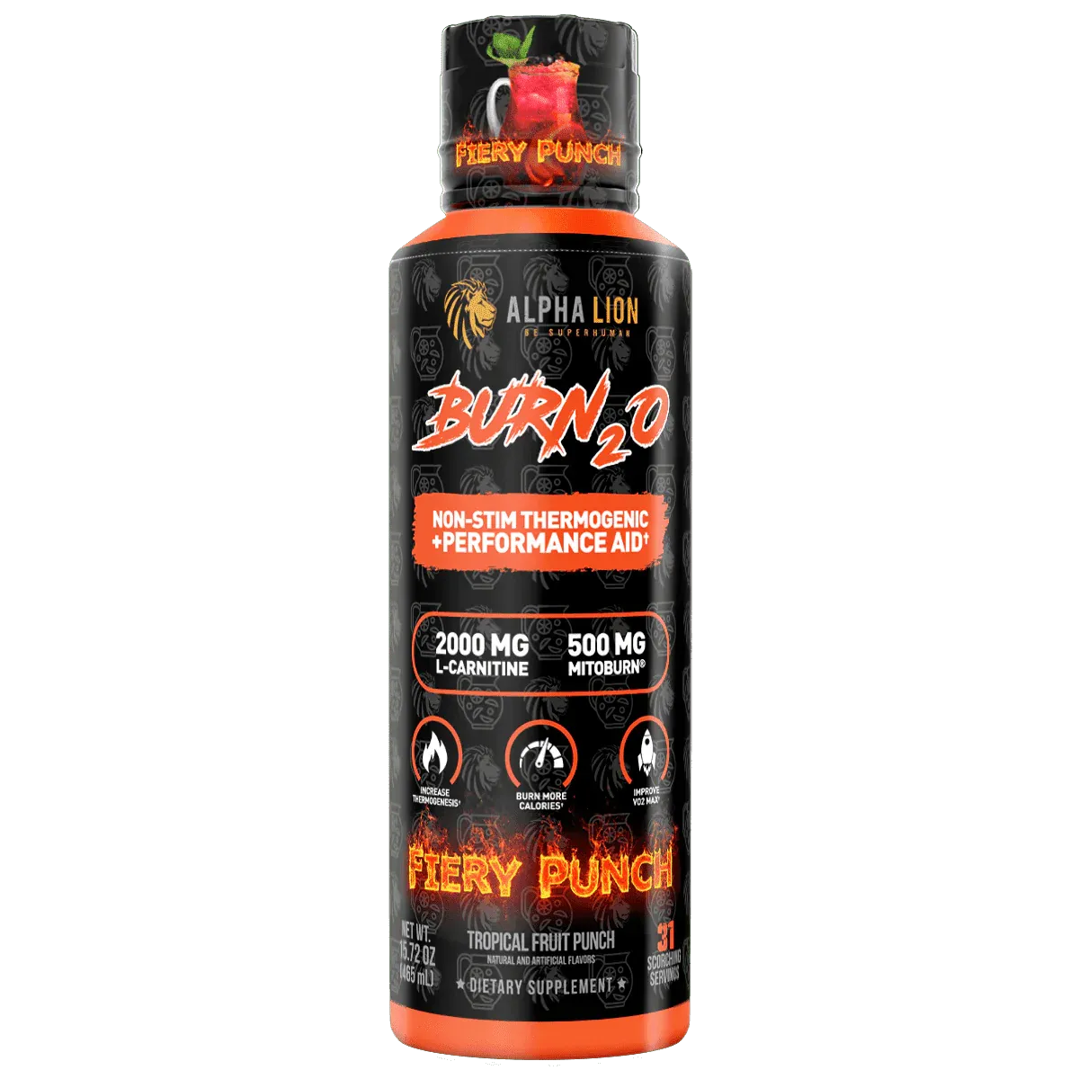 Alpha Lion BURN2O, Size: 31 Servings, Flavor: Fiery Fruit Punch