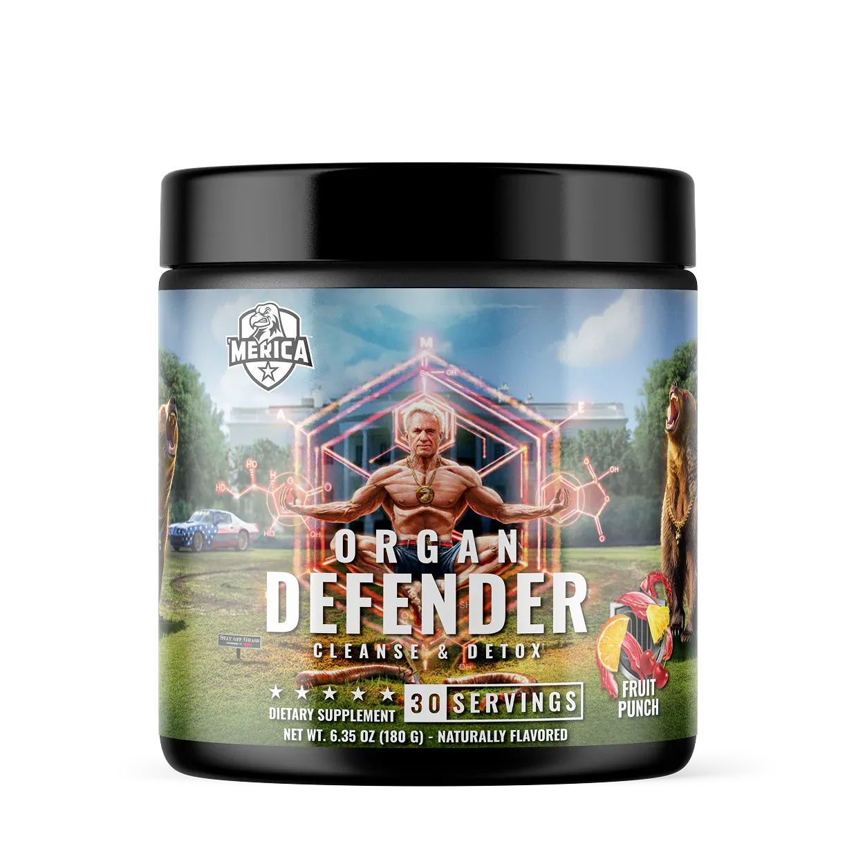 Merica Labz Organ Defender, Size: 30 Servings, Flavor: Fruit Punch