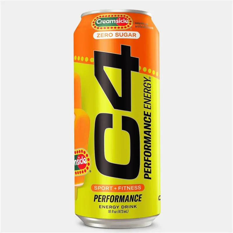 Cellucor C4 Energy Carbonated RTD, Notice: A maximum of 12 cans (1 case) TOTAL per order. Any amount exceeding this limit will be refunded., Size: 1 Can / 16 fl oz, Flavor: Orange Creamsicle