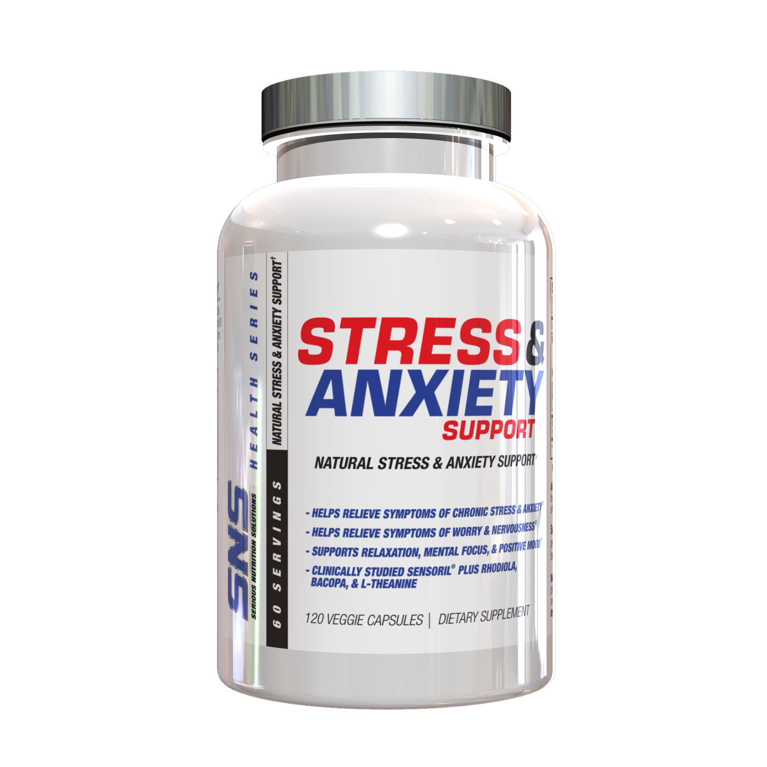 Serious Nutrition Solutions Stress &amp; Anxiety Support, Size: 120 Capsules