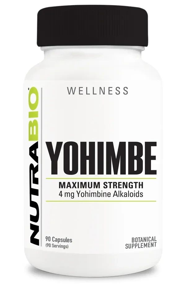 NutraBio Yohimbe 4 mg, Size: 90 Vegetarian Capsules
