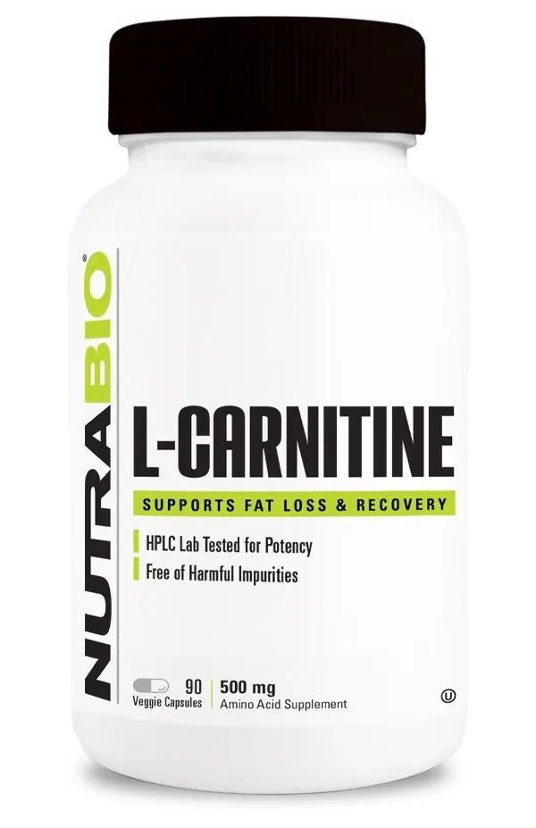 NutraBio L-Carnitine 500 mg, Size: 90 Vegetarian Capsules