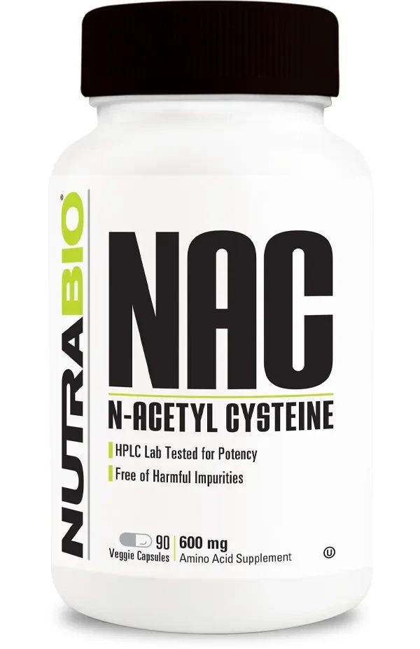 NutraBio N-Acetyl-Cysteine (NAC) 600 mg, Size: 90 Vegetarian Capsules