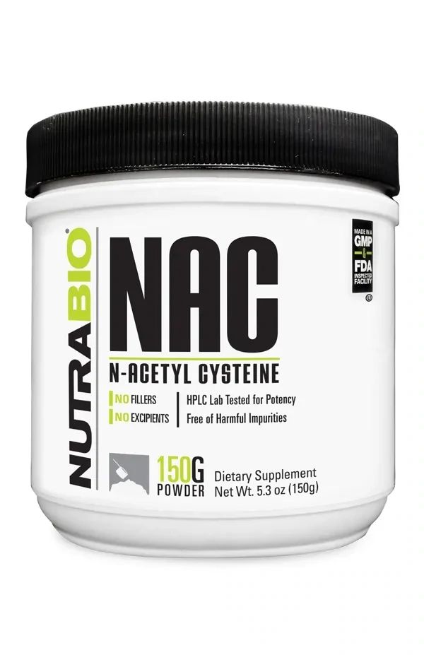 NutraBio N-Acetyl-Cysteine Powder (NAC), Size: 250 Servings