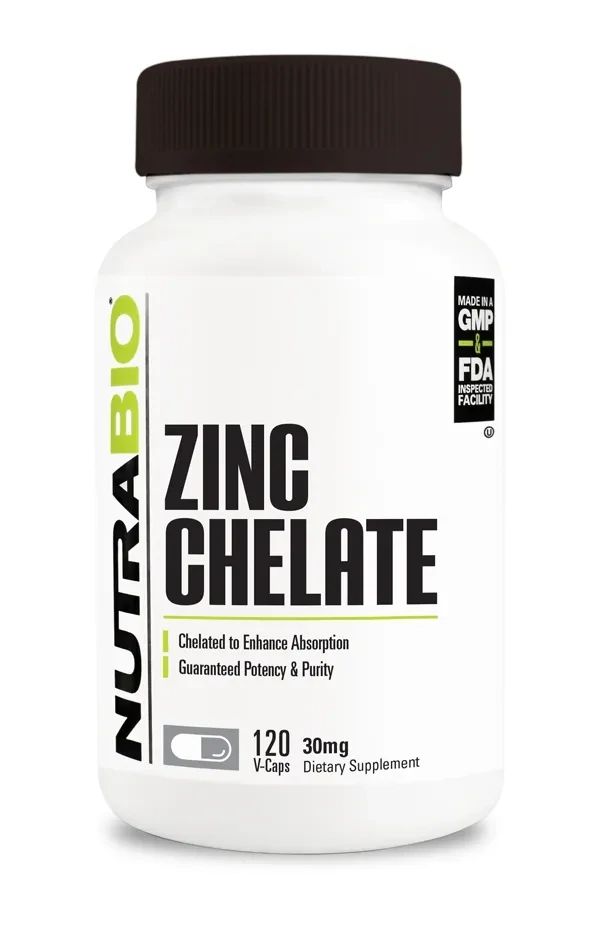 NutraBio Chelated Zinc, Size: 120 Capsules