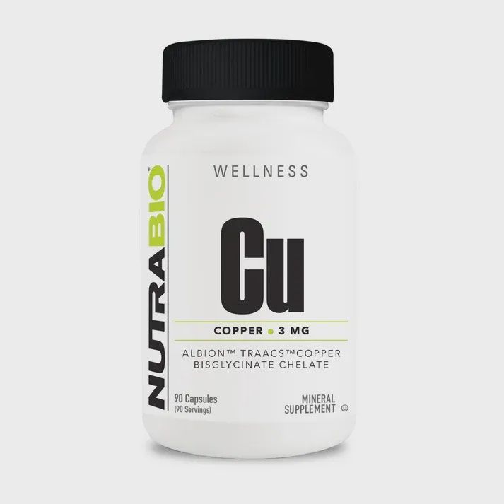 NutraBio Copper Chelate 3 mg, Size: 90 Capsules