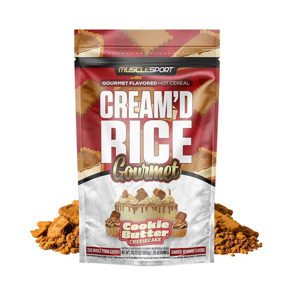 Musclesport Cream&#39;d Rice Gourmet Hot Rice Cereal, Flavor: Cookie Butter Cheesecake, Size: 25 Servings
