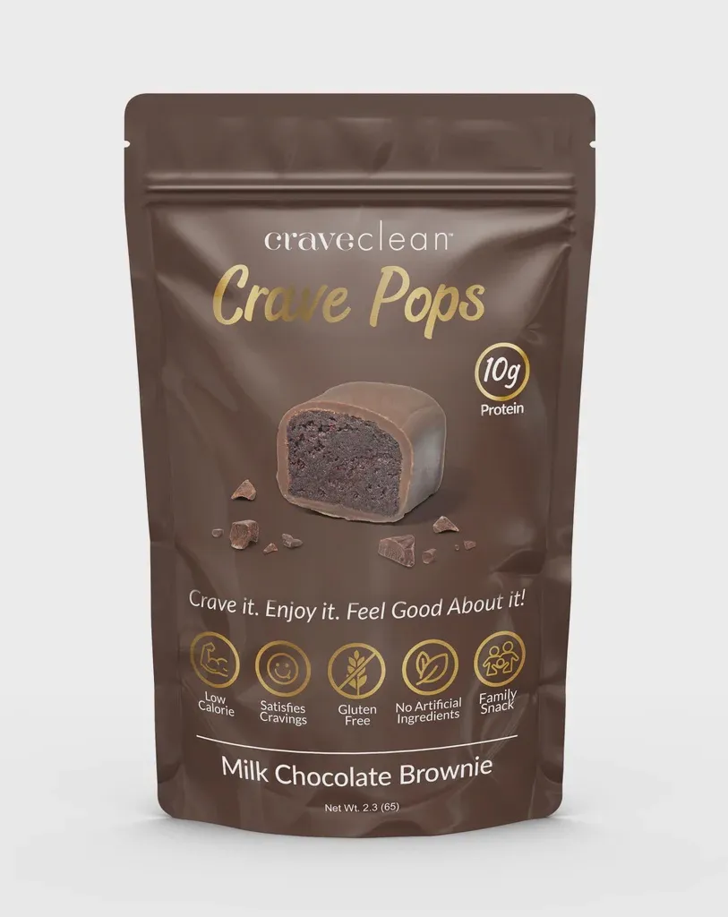 CraveClean Crave Pops, Flavor: Milk Chocolate Brownie, Size: Box of 8
