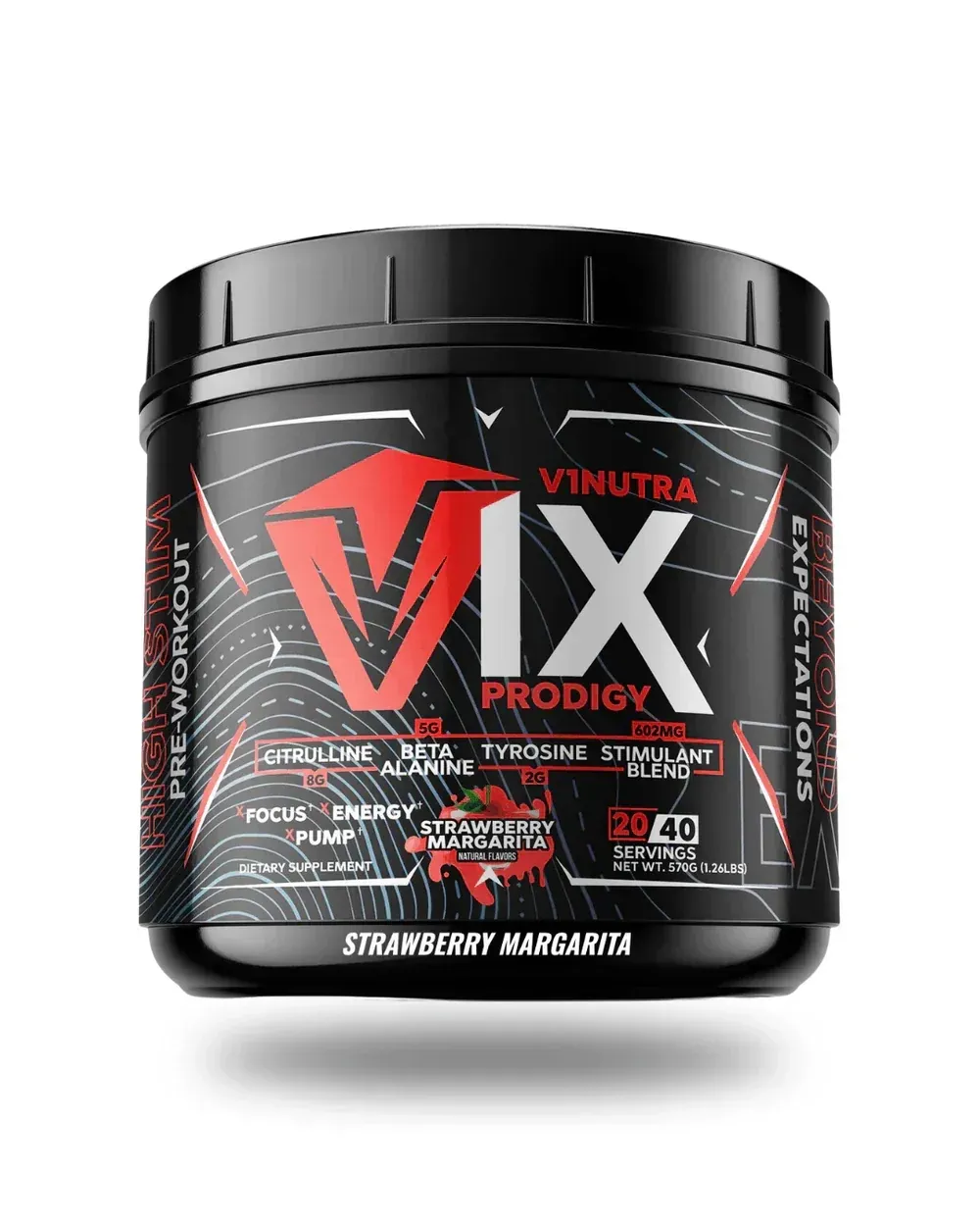 V1 Nutra V1X-Prodigy, Flavor: Strawberry Margarita, Size: 20/40 Servings