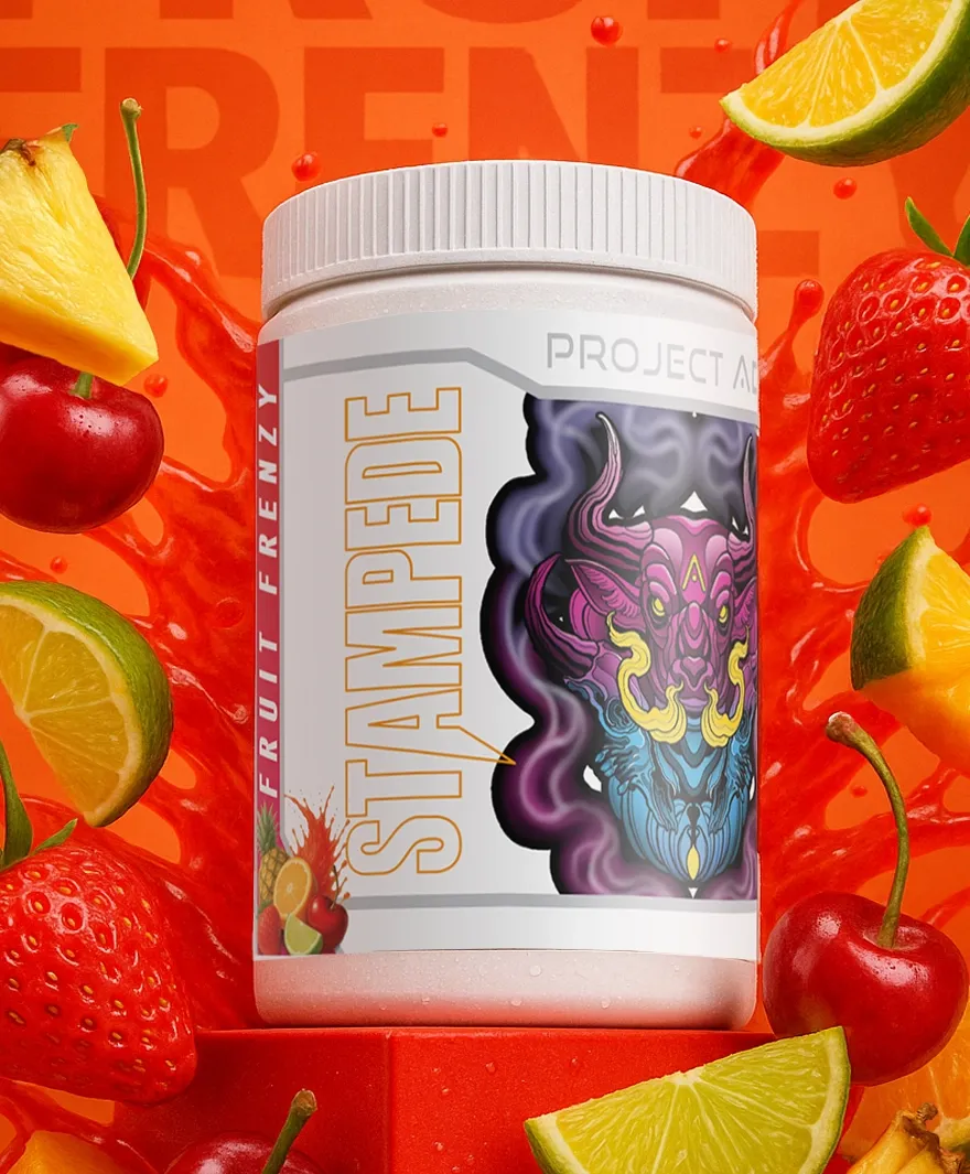 Project AD Stampede Pre-Workout, Flavor: Fruit Frenzy, Size: 40/20 Servings
