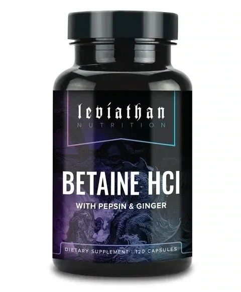 Leviathan Nutrition Betaine HCl with Pepsin &amp; Ginger, Size: 120 Capsules